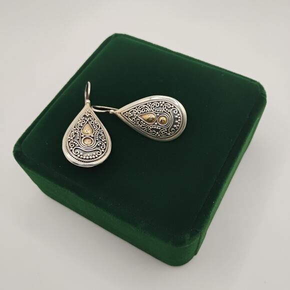 BA Suarti Sterling Silver and 18K Teardrop Earrings - Picture 2 of 4